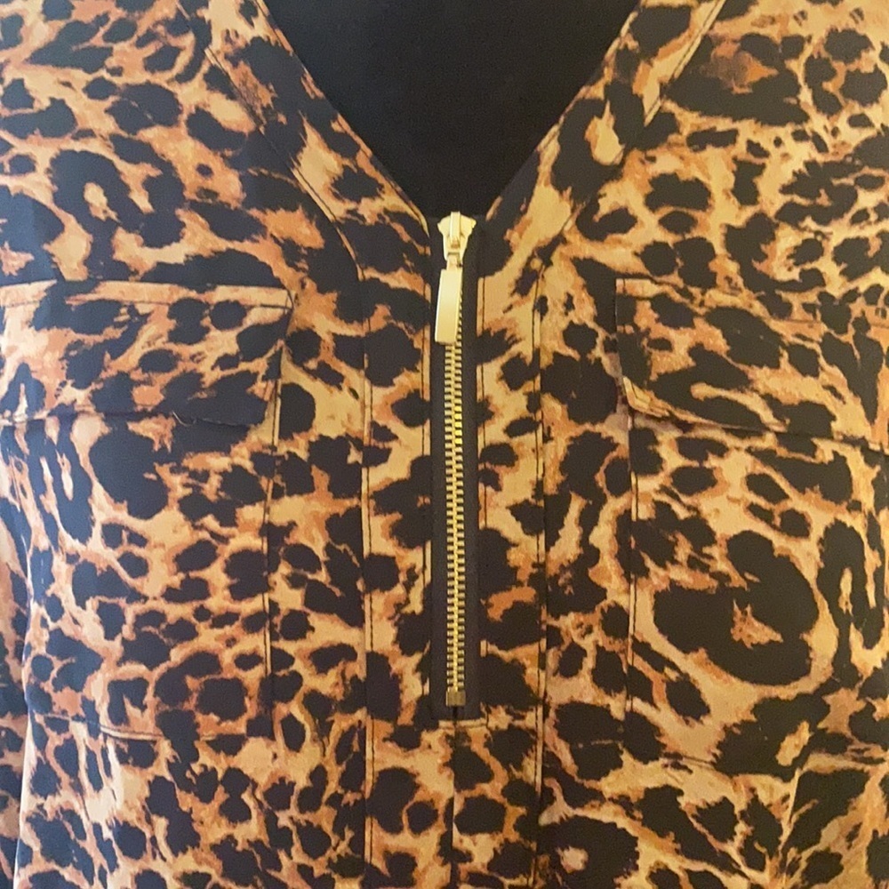 CATO Est. 1946 leopard animal print blouse gold metal SMALL​​ - Picture 4 of 14
